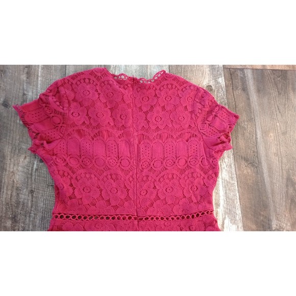Women's Red Crochet Mini Dress, Size Medium - Picture 8 of 12
